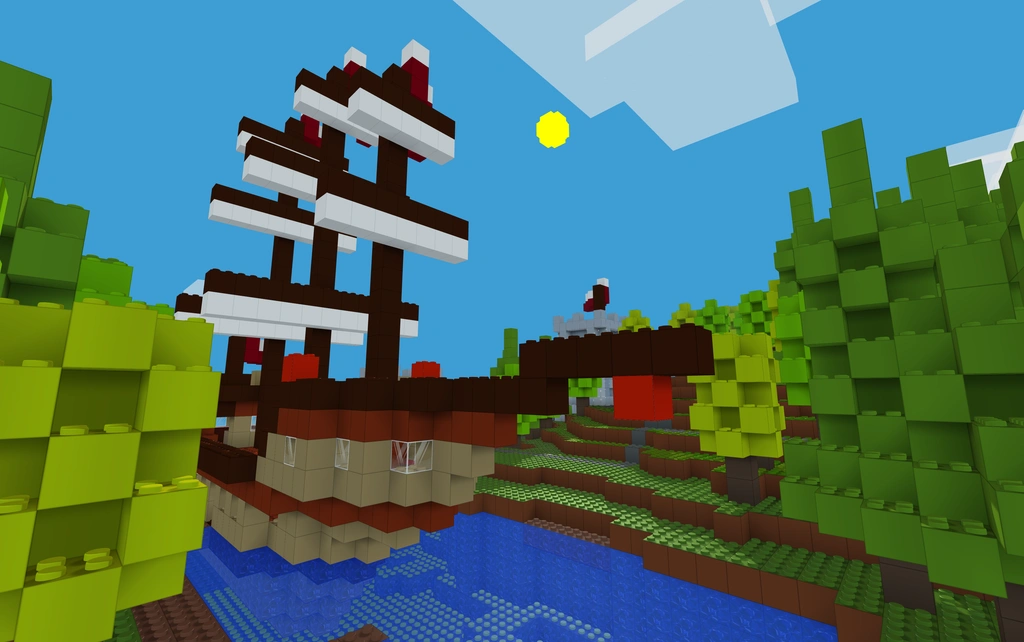 Blockerzz game platform with ambient occlusion and 3D leaves